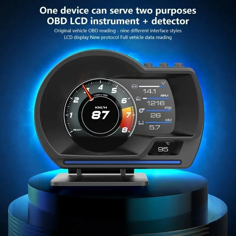 Universal Car Heads Up Display Auto Brightness Adjustment Speed Alert System