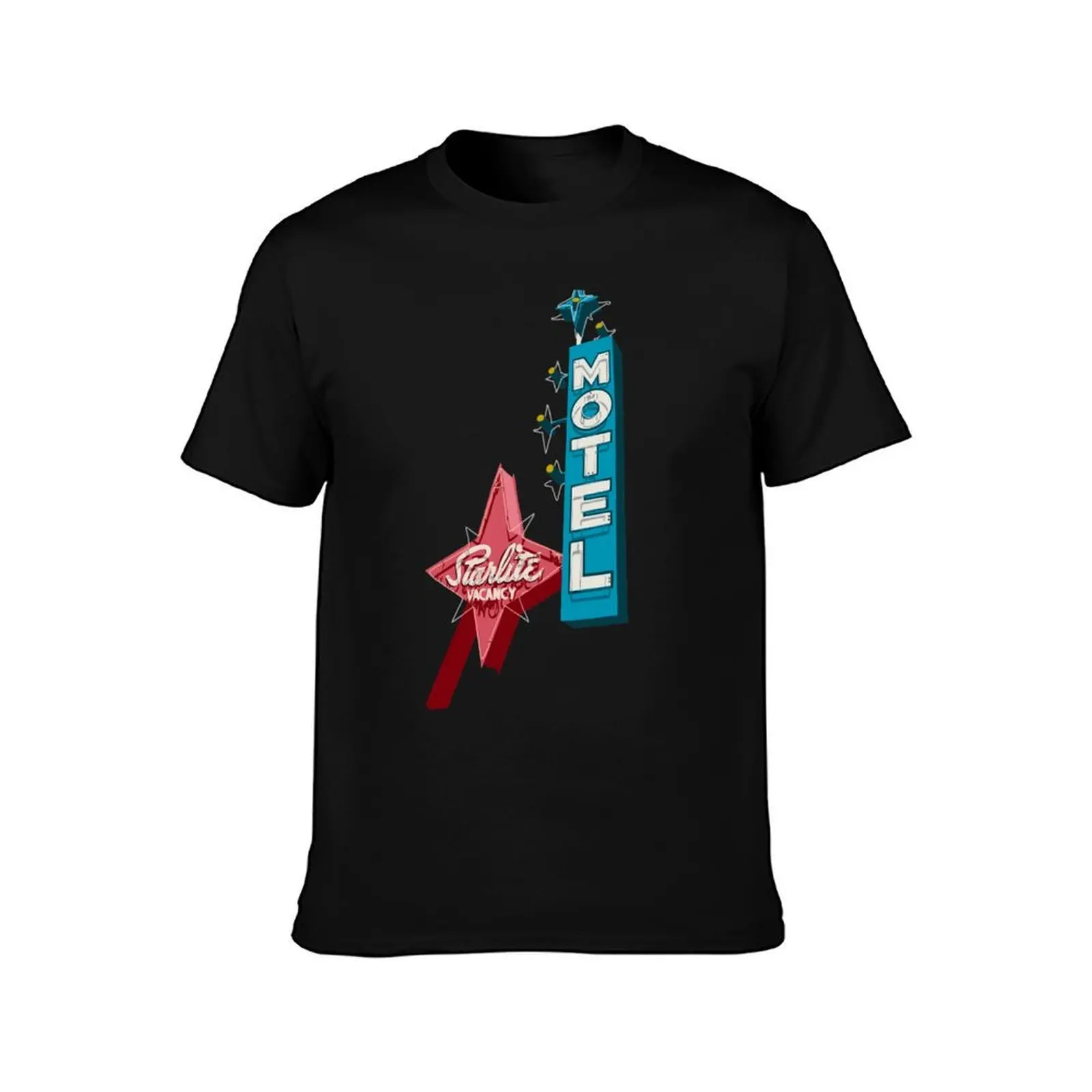 Starlight Motel Vintage Sign T-Shirt, Summer Casual Cotton Tee, Oversized Streetwear Tops, Vintage Graphic Print, 100% Cotton