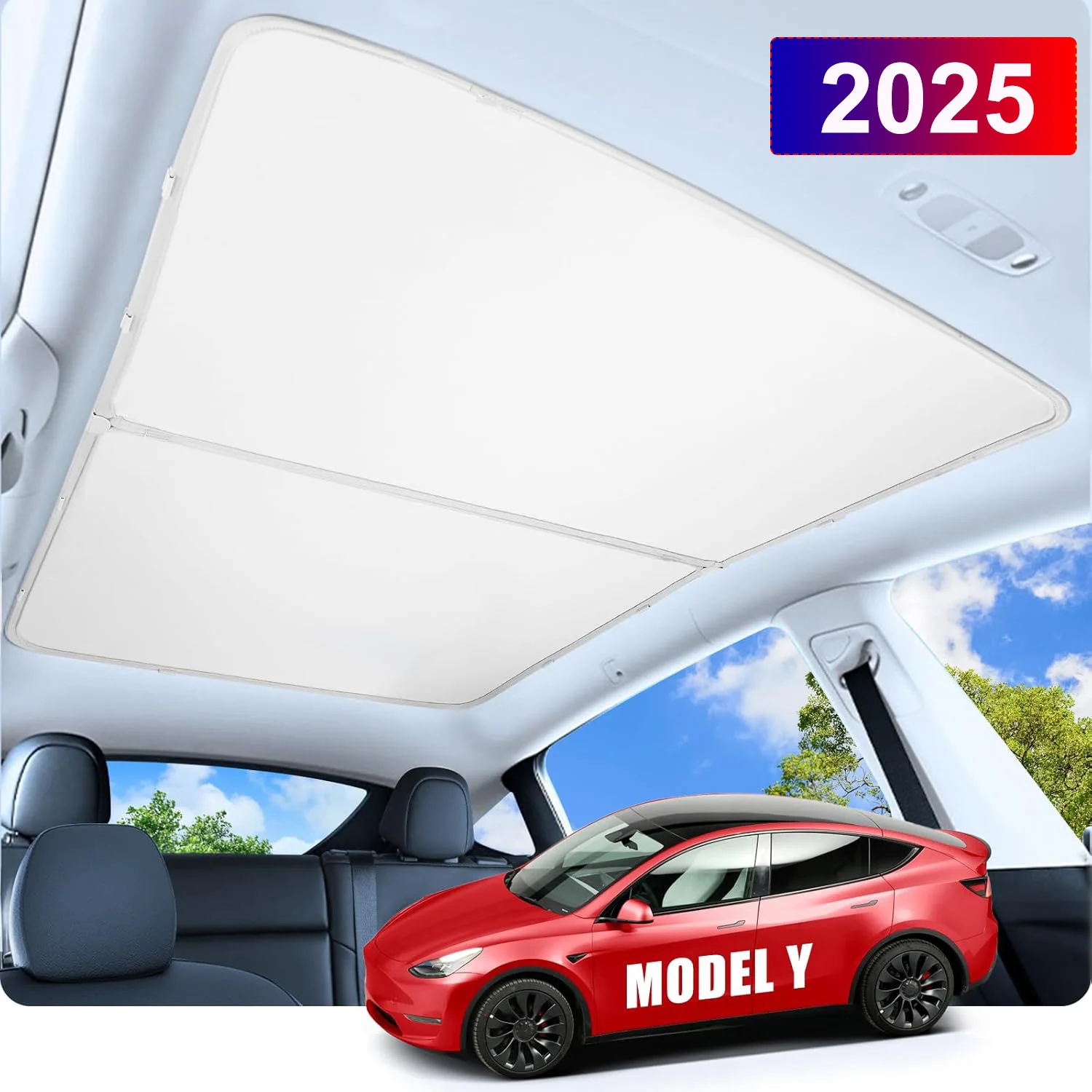 Für Tesla Model Y Juniper 2025 2026 Sonnenschutz für Vorder- und Heckscheibe, Seitenfenster-Sonnenschutz, Windschutzscheiben-Sonnenschutz, Outdoor-Camping-Zubehör