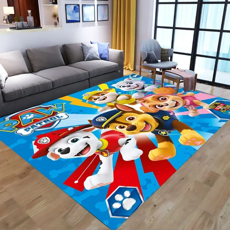 Paw Patrol Bedroom Flannel Rug Cartoon Patrol Canine Dog Children 3D Rectangle Floor Carpet Living Room Crawling Mat Carpet