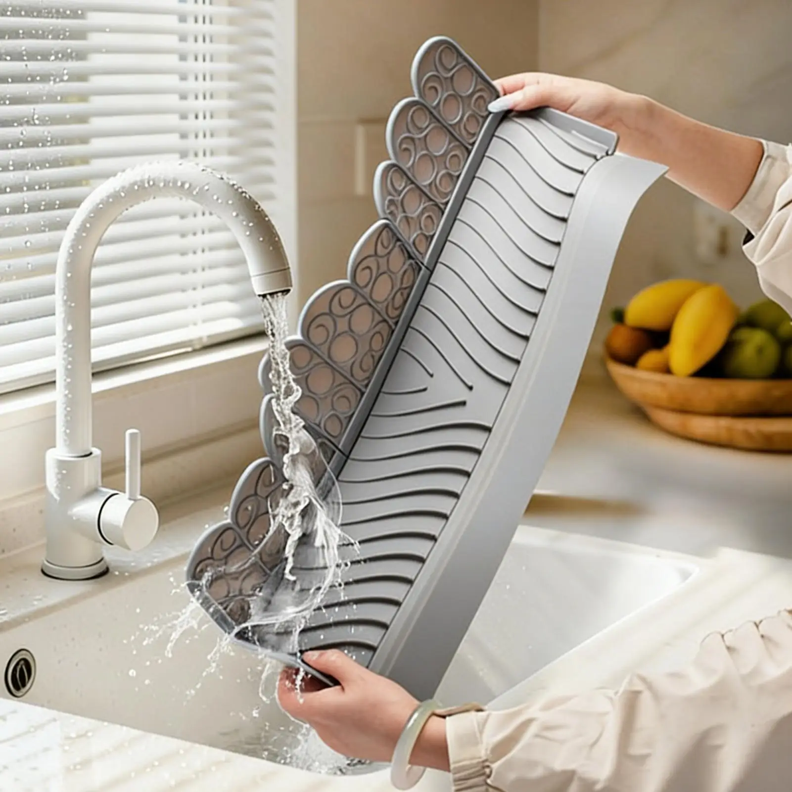 

Kitchen Sink Splash Guard Reusable Silicone Sink Edge Water Guard For Home Hotel Restaurant Apartment Businesses Rental House