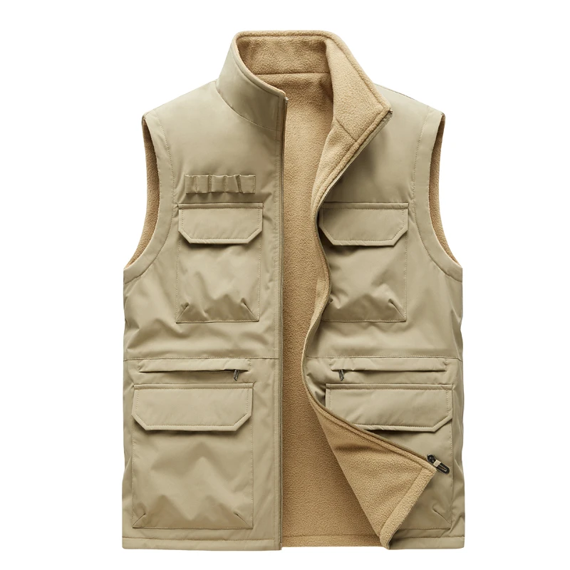 2026 Outdoor Workwear Jumper Men's Jacket Men's Outdoor Down-and-Pinch Double-Sided Wearable Youth V-Neck Coat