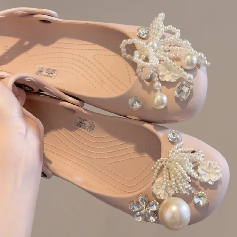 1 Set New Set Women's Ballet-Style Shoe Charms Crystal Fashion Pearl Flower Shoe Decoration Set DIY Shoe Decoration Accessories image 2