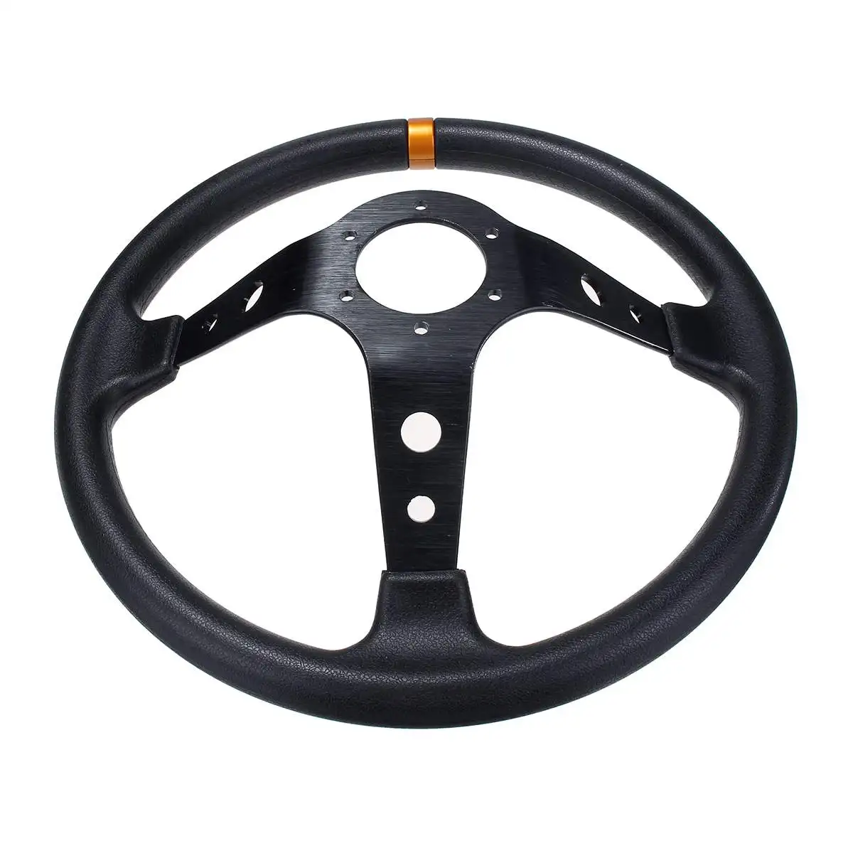 Universal 14inch 350mm PU Leather Car Racing Steering Wheel Aluminum Alloy Deep Corn Dish Sport Drifting Steering Wheels