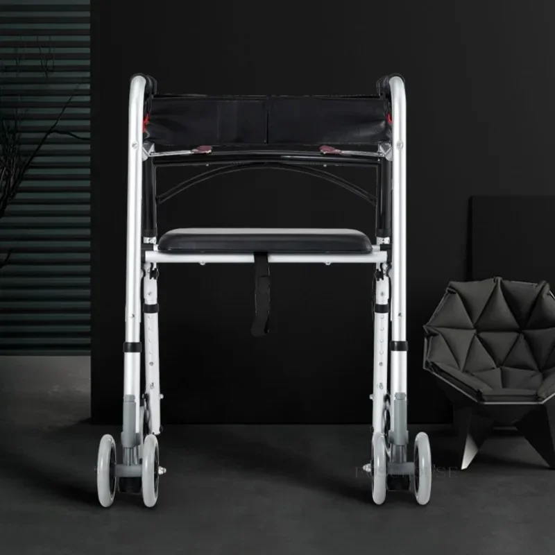 Safe Walking Aid For The Elderly With Wheel And Seat Disabled Elderly People Walker Trolley With Handbrake Walking Armrest