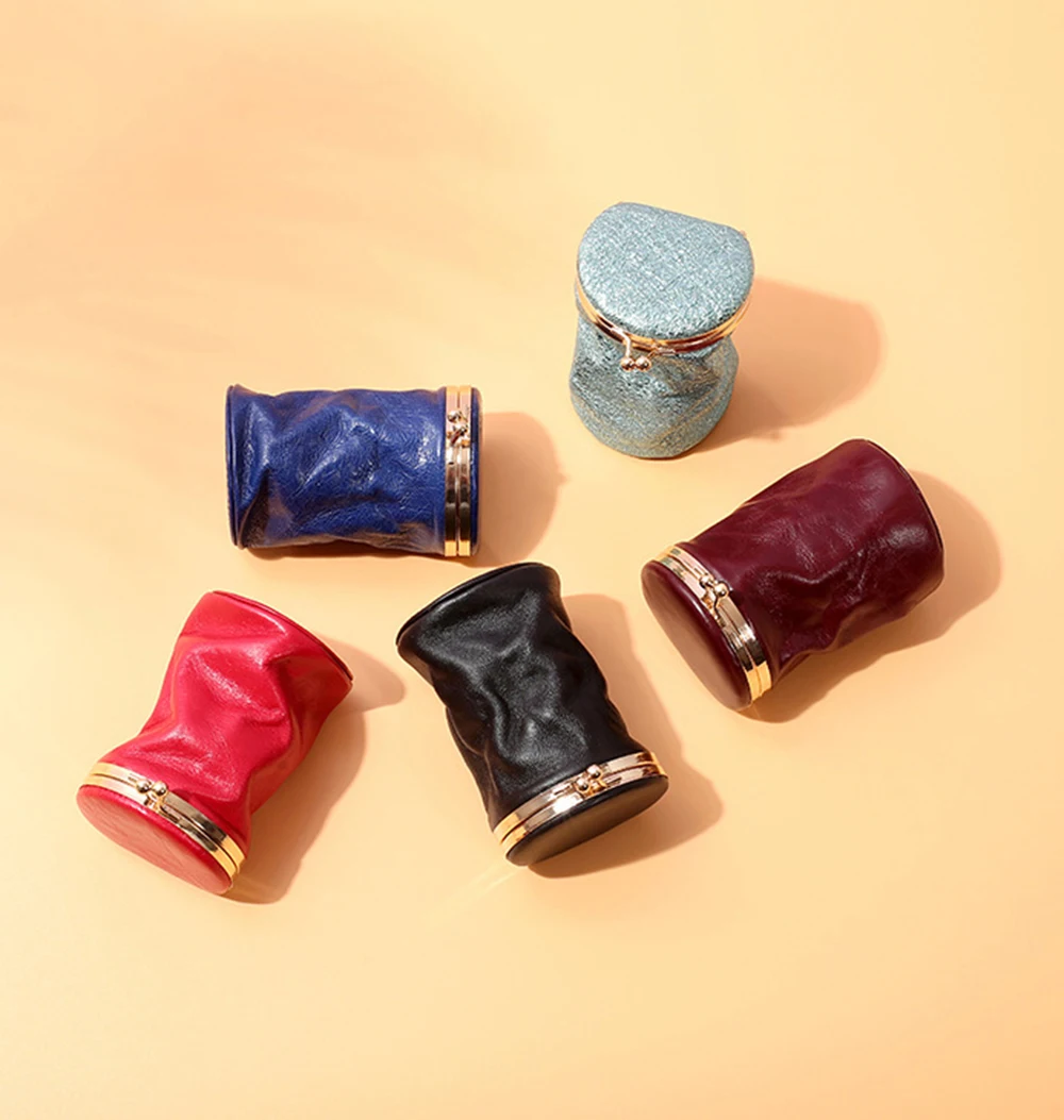 

Портативный чехол для хранения помады с зеркалом, мини-косметичка из кожи, маленький винтажный милый компактный футляр для женщин, весна-лето