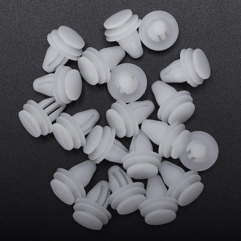 Remache blanco para puerta de coche, Clips de sujeción, 20 Uds.