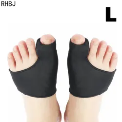 RHBJ Black Separator Toes Hallux Valgus Bunion Corrector Orthotics Feet Thumb Adjuster Correction Pedicure Sock Toe Straightener