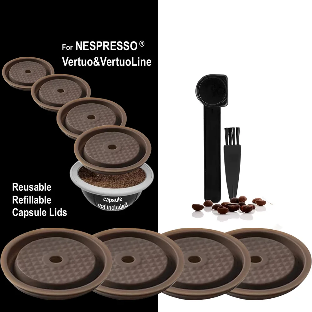 Nespresso Vertuo Reusable Pod lid Refillable Nespresso Pods Reusable silicone cover for Nespresso Vertuoline & Vertuo