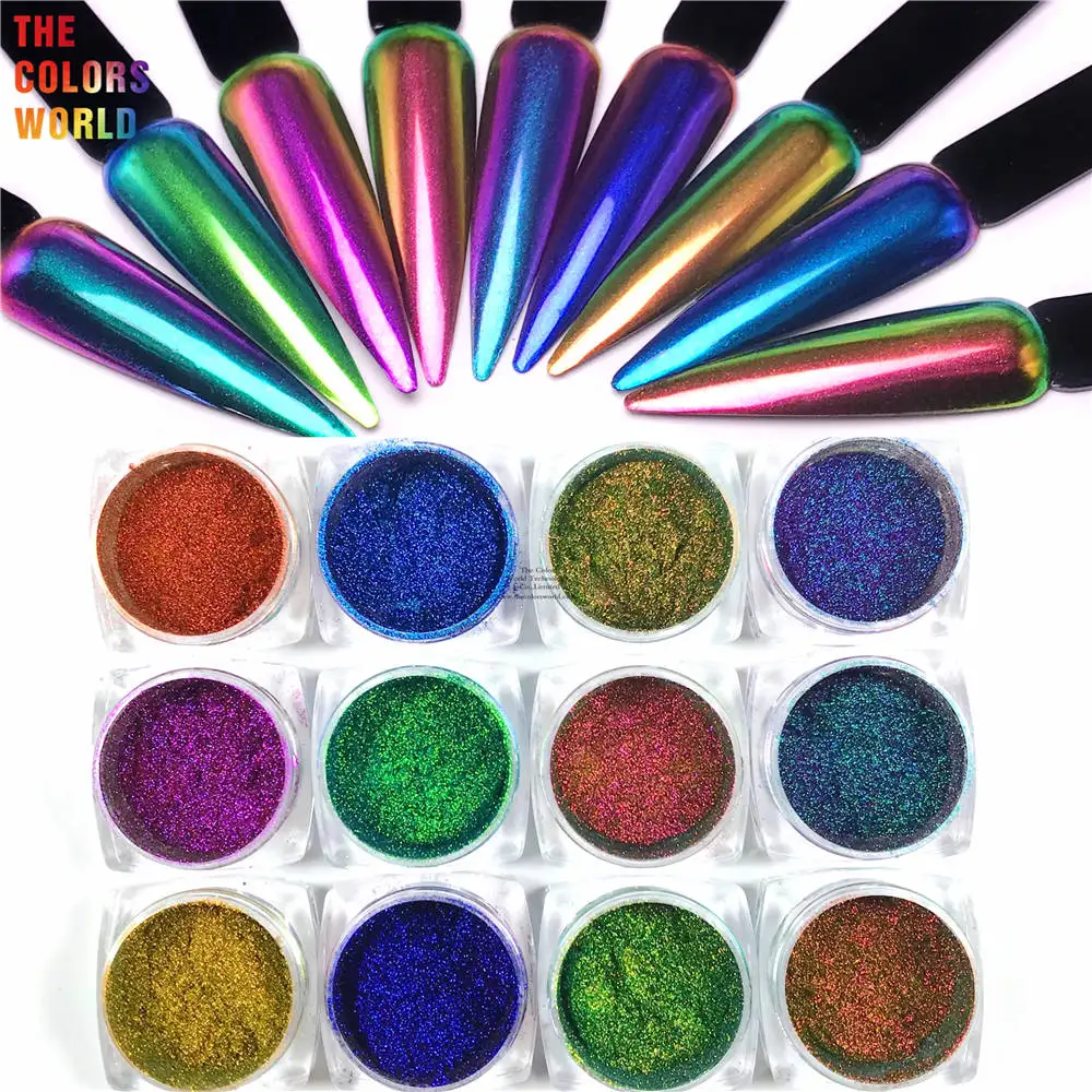 TCT-813 Unicorn Highly Saturated Colorful Chameleon Pigment Magic Color Shift Mirror  Powder Nails Glitter Aurora Chrome Mermaid