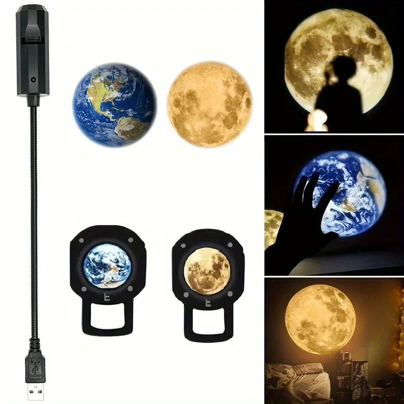 Luna Terra Proiettore Luce USB Proiettore Luce Camera da letto Soffitto Regalo Decorazione della stanza Foto Sfondo Proiettore Luce Atmosfera