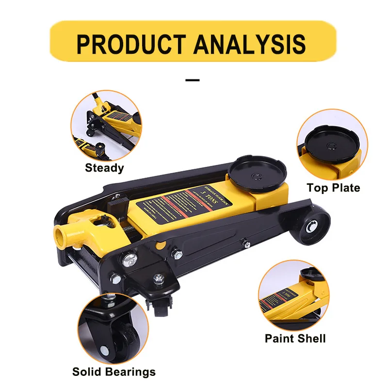 2T/3T Floor Hydraulic Jack Pneumatic Low Profile Floor Jack Heavy-Duty Steel Racing Floor Jack with Single Piston Lift Pump