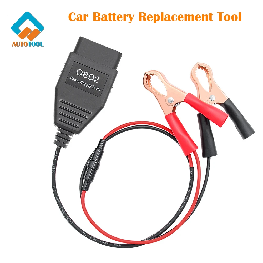 

OBD2 Car Battery Replacement Tool Change Helper ECU Memory Saver Emergency Power Supply Cable Battery Leakage Detection Tool