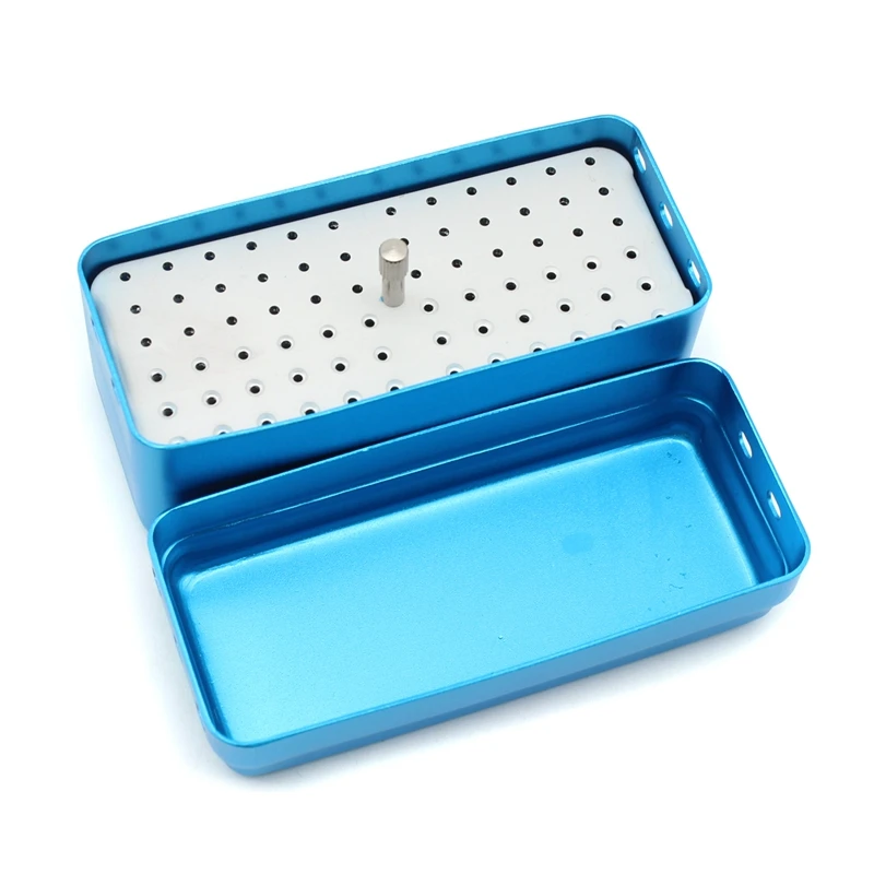 1Pcs Dental 72 Holes Endo Box Aluminum Disinfection Box Autoclave Case Diamond Bur Holder Dental Tools