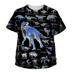 New Reptile Dinosaurs Printed T Shirt Men Women Casual Loose Short Sleeve Summer Fashion Black Tshirts Personality Kid Tees Tops