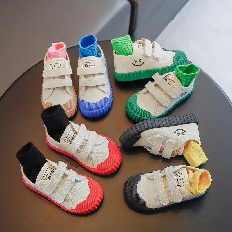 2023 New Boys Girls Baby Canvas Shoes Non-slip Soft Cute Kids Canvas Shoes Boys Girls Toddler Sneakers Childrens Casual Shoes