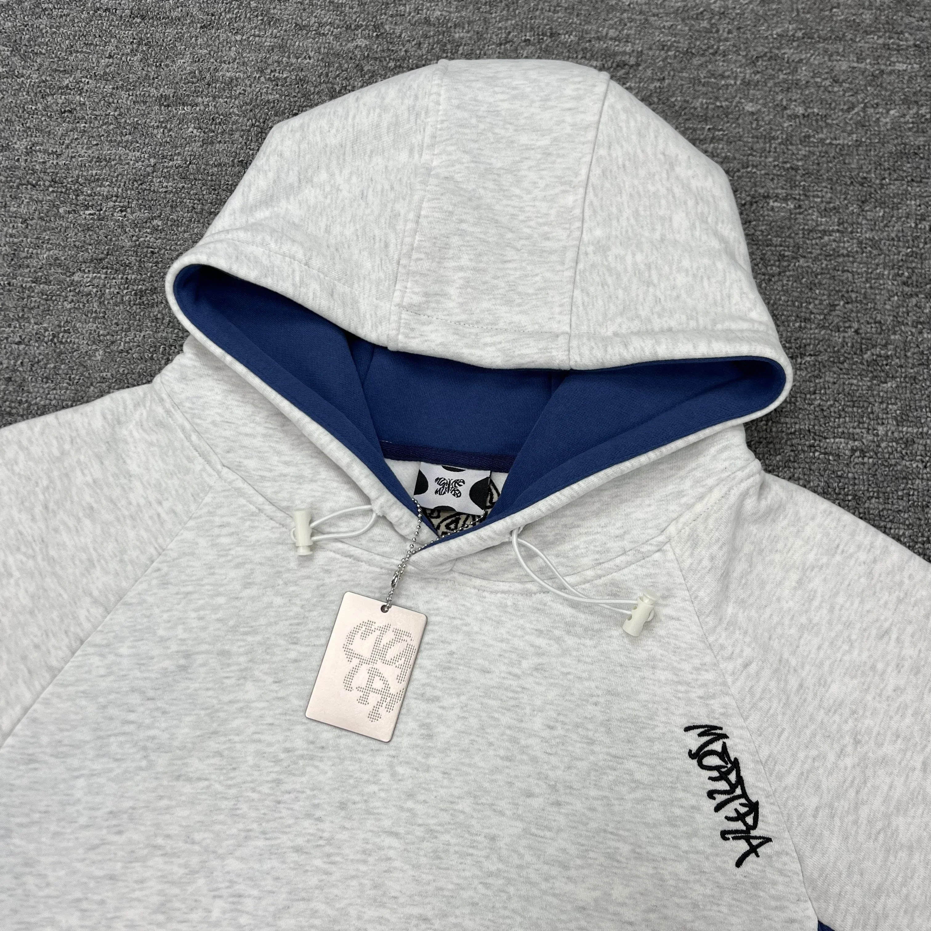 

HighQuality Mertra Splice Color Hoodie Sweatshirts Embroidery Logo Men Women Winter Autumn Casual Loose Hooded Pullovers