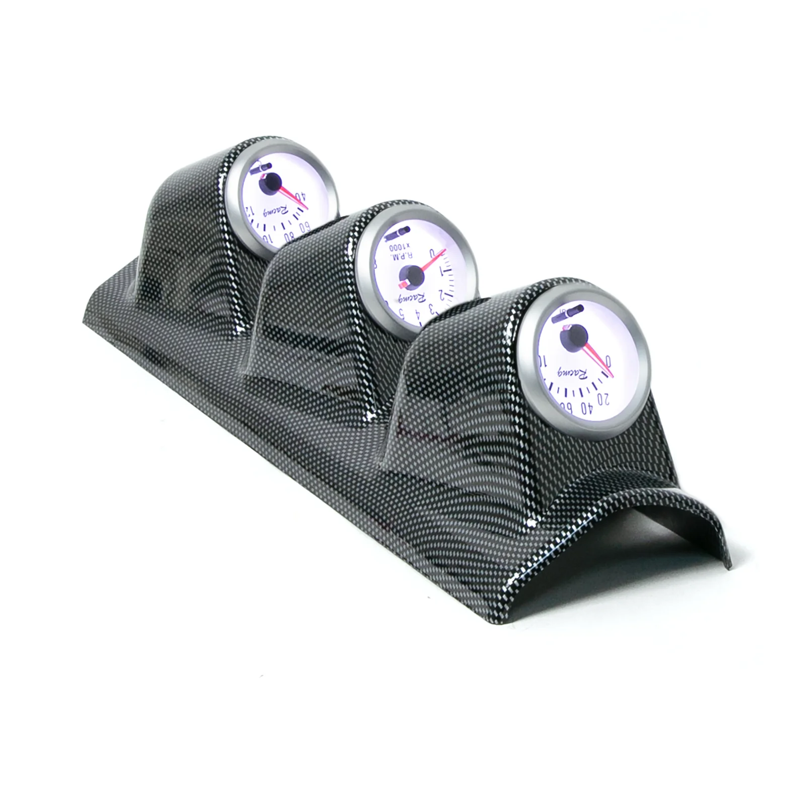 

7 Colors Adjustable 52mm Gauge Kit Voltmeter Water Temp Gauge Tachometer 3 in 1 Gauge Kit High Quality Gauges for Cars Trucks