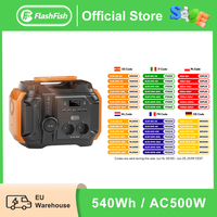 FF Flashfish 500W Peak 1000W Portable Power Station 540Wh Solar Generator AC Power Bank 120W DC for Power Outage Emergency Home