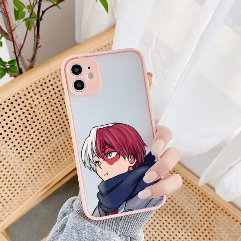 TOPLBPCS Shoto Todoroki Phone Case for iPhone X XR XS 7 8 Plus 11 12 13 pro MAX 13mini Translucent Matte Case