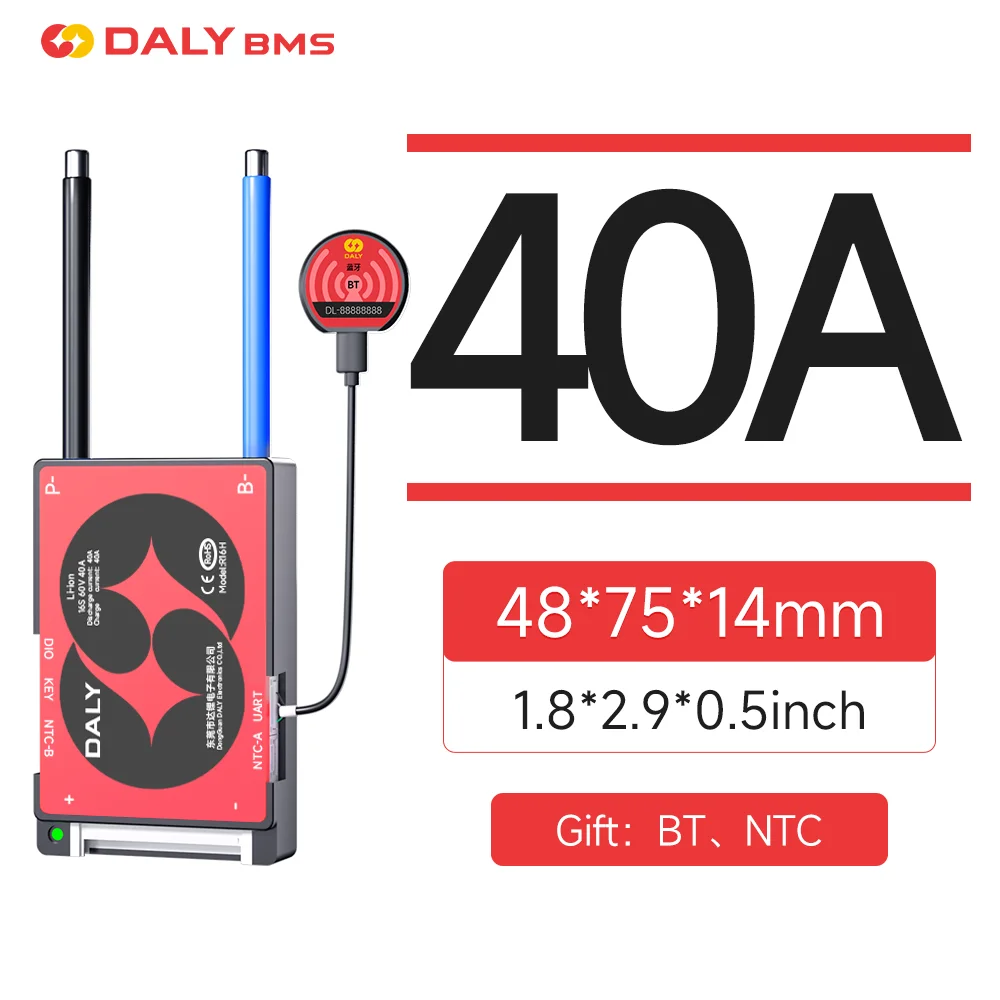 DALY Smart BMS 16S 60V 40A Li-ion BMS APP UART Port Bluetooth مع منفذ UART PCB لوح حماية البطارية بطارية ليثيوم