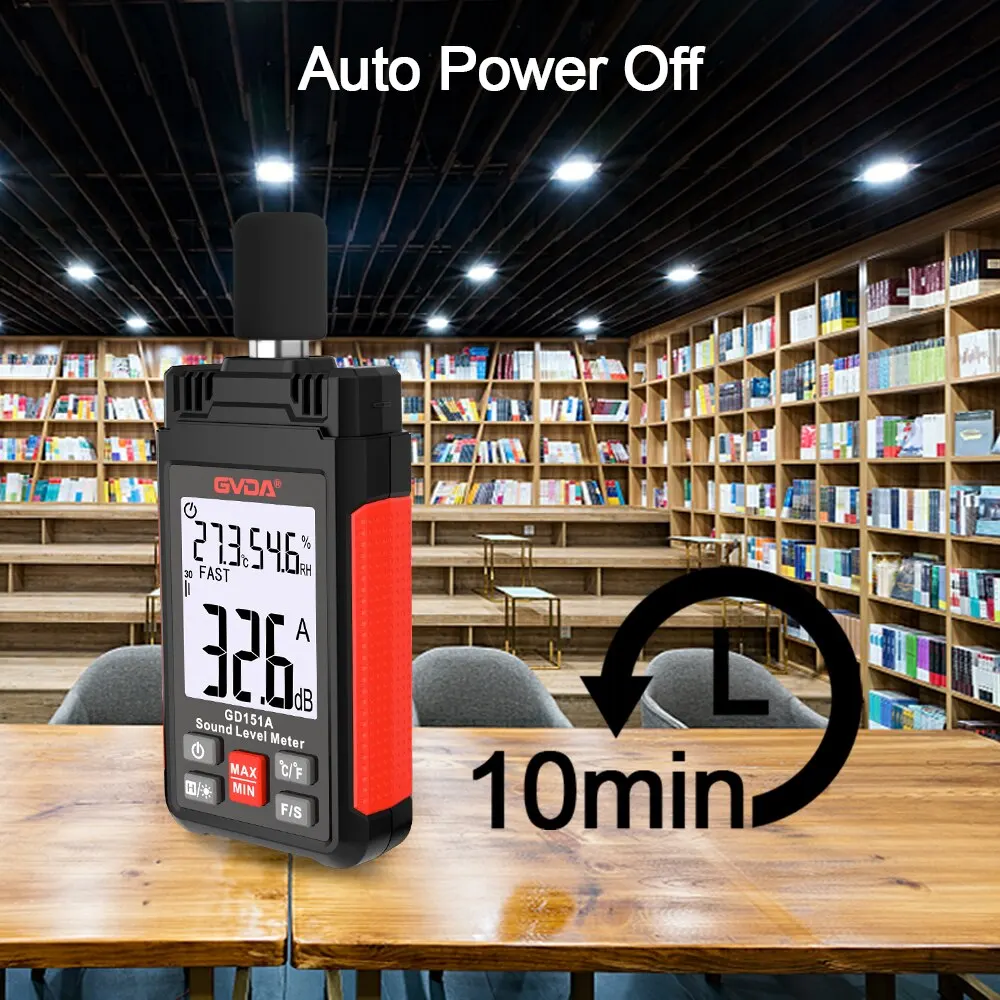GVDA Digital Min Audio misuratore di livello sonoro DB strumento di misurazione sonometro Decibel 30-130dB Monitor portatile con Decibel di rumore
