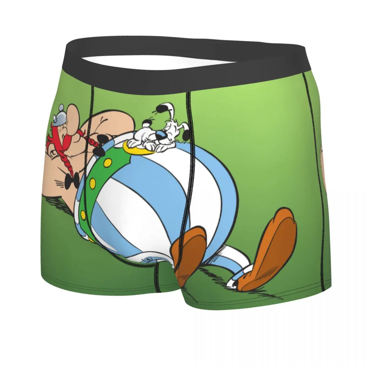 Custom Male Novelty Asterixs And Obelixs Adventure Comic Underwear Boxer Briefs Soft Shorts Panties Underpants