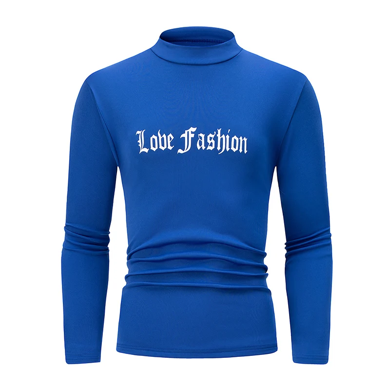 1/3 ชิ้นฤดูใบไม้ร่วง/ฤดูหนาวผู้ชายและวัยรุ่นแฟชั่นตัวอักษรคอสูงเสื้อสบายกีฬาและฟิตเนสเสื้อท็อปอุ่น