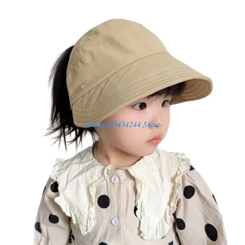 

Baby Girls Sun Hat Empty Top Sunhat Comfortable Tieable Ponytail Baseball Caps