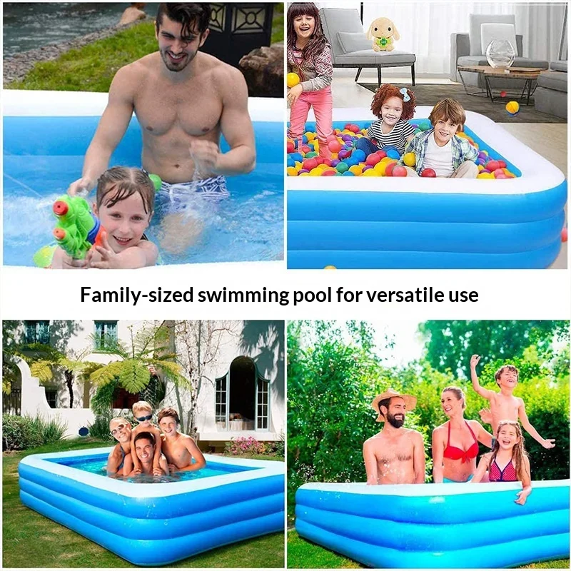 

PVC 3 Layer Thick Durable Large Outdoor Backyard Kids Family Splash Wading Play Pool Pool Accessories Summer Inflatable