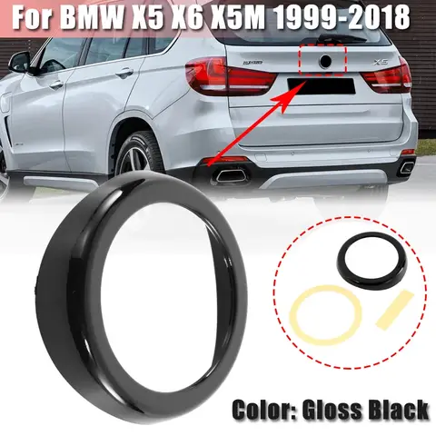 BMW X5 X6 X5M F15 F16 F85 F86 1999-2018 후면 테일 게이트 배지 링 로고 프레임 커버 후면 트렁크 엠블럼 장식 트림