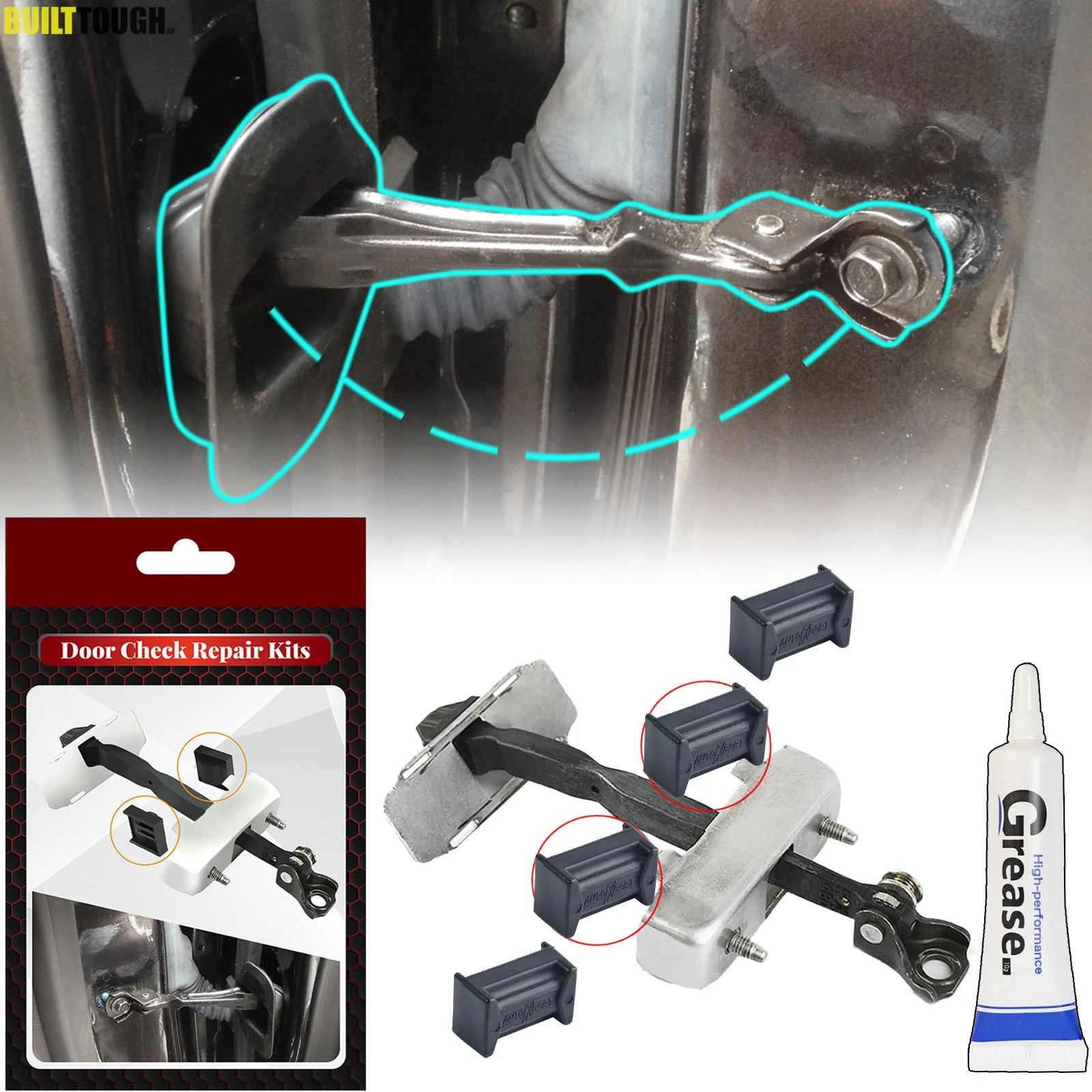 

Check Assy Replacement Repair Kit For Hyundai Solaris Elantra Creta i10 i20 Santa Fe Tucson Arm Car Door Check Stopper Strap Fix