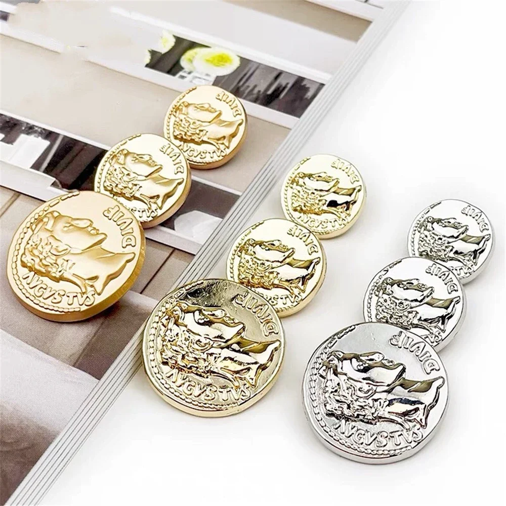 Vintage Decorative Buttons, Metal Button, Shirts, Suits, Clothing, Jackets, Sewing Accessories, 10 Pcs image 2