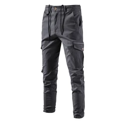 AIOPESON 100% Cotton Men's Cargo Trousers High Quality Casual Pants for Men New Spring Zipper Multi-pockets Streetwear Pants Men