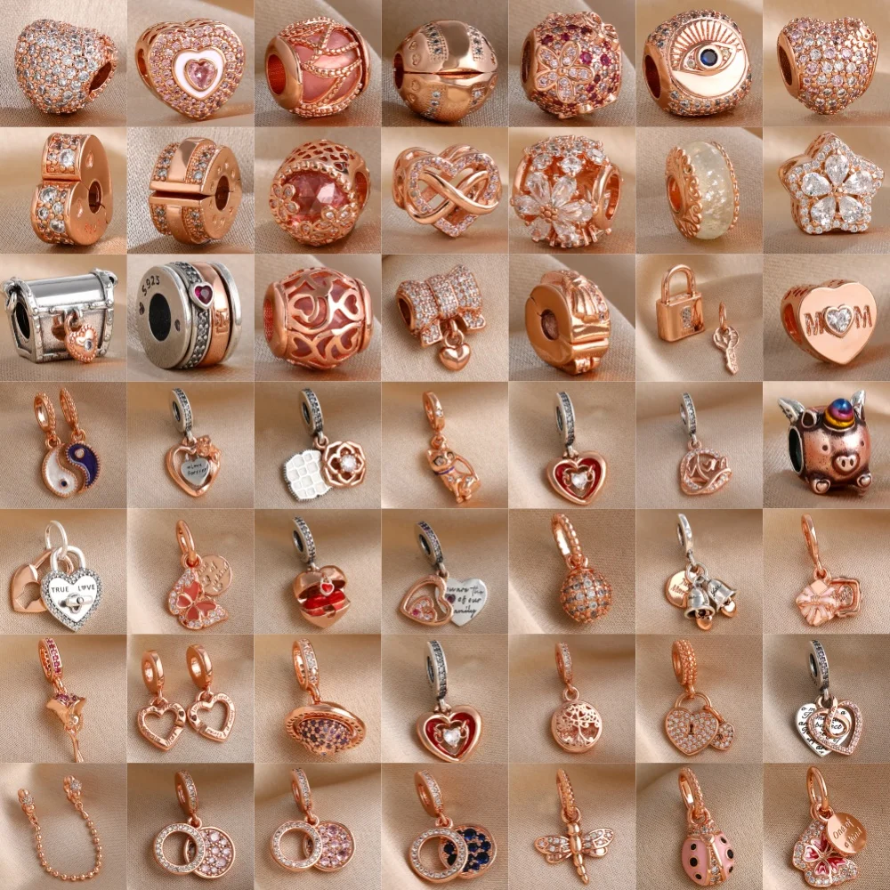 

2026New 925 Silver,Heart-Shaped,Snowflake Bead Butterfly,Dragonfly,Cat Pendant,Original Bracelet DIY Accessory,Exquisite Jewelry