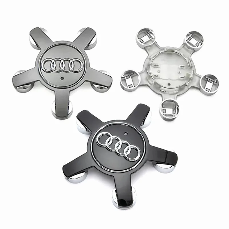 4 Pcs Five Claws Wheel Hub Cover Tires Rim Center Cap Emblem Car Accessories For Audi Q3 Q5 Q7 A1 A3 A5 A4 A4L A6 A6L A7 A8 A8L