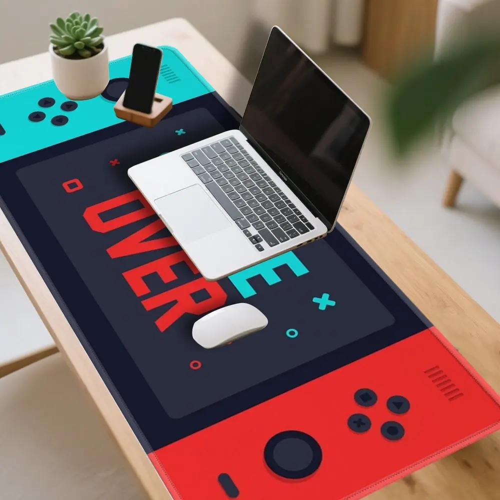 الأحمر والأزرق أذرع التحكم في ألعاب الفيديو موضوع لوحة الماوس المضادة للانزلاق قاعدة مطاطية سميكة مكتب DeskPad الكمبيوتر المحمول ملحقات الكمبيوتر XXL