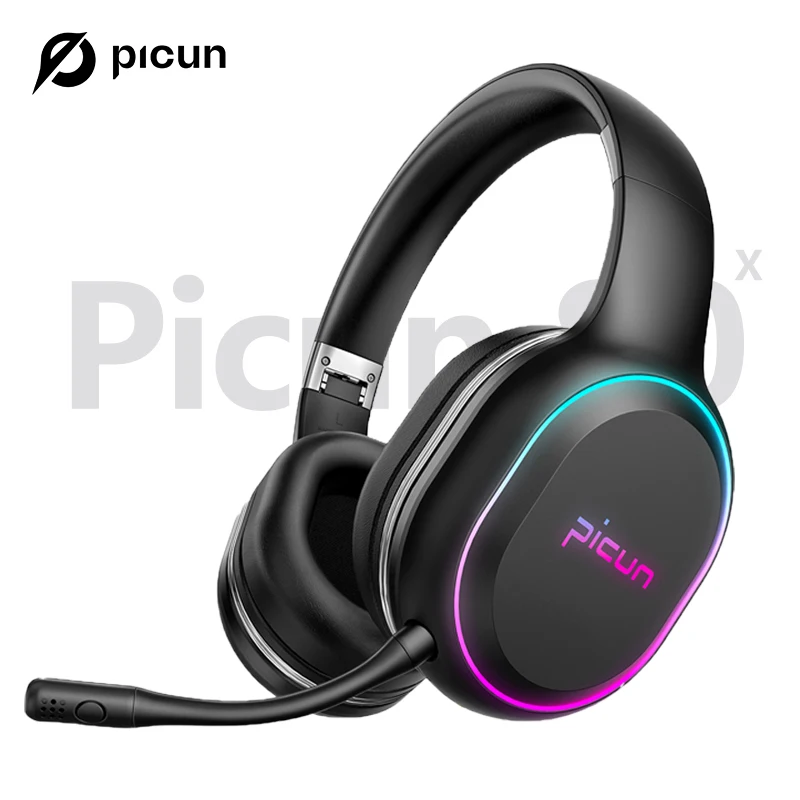 Picun P80X ゲーミングヘッドホン ワイヤレスヘッドセット マイク付き