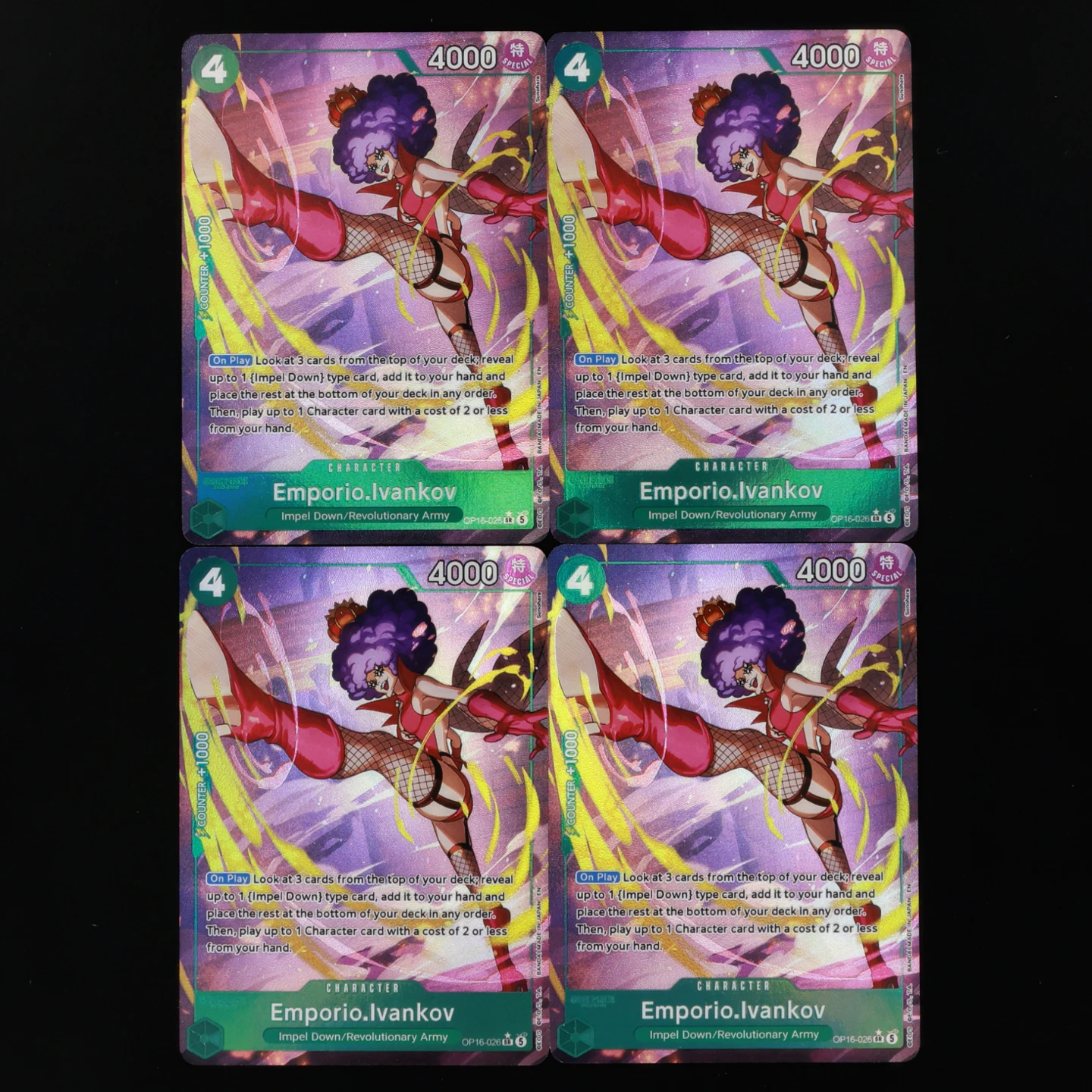 One Piece TCG OPCG English OP16-026 Ivankov AA 4 Cost OP16 Green Ivankov Textured Foil Card Anime Collectible Card
