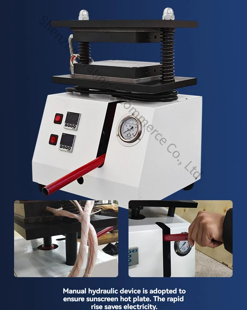 

150×150mm Flat Vulcanizing Instrument, Rubber Plastic Particle Heating Tablet Press, PE Silicone Hydraulic Forming Machine