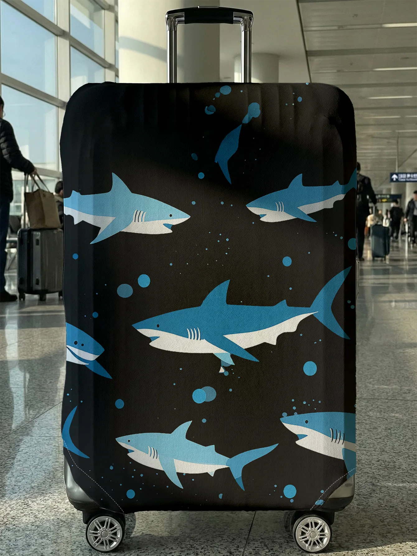 

Защитный чехол для багажа с полным принтом Shark Bubble, подходит для чемоданов 18-32 дюймов, чехлы для ручек чемоданов, аксессуары для путешествий