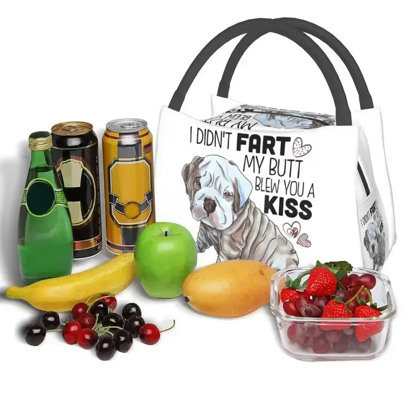 

Custom English Bulldog Lunch Bag Women Cooler Thermal Insulated Lunch Box for Picnic Camping Work Travel