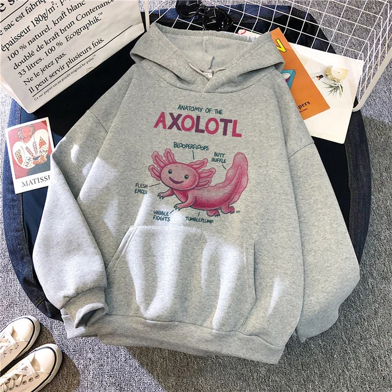 Ajolote axolotl hoodies women sweat Y2K 2023 Harajuku Gothic sweatshirts women Korean style clothing