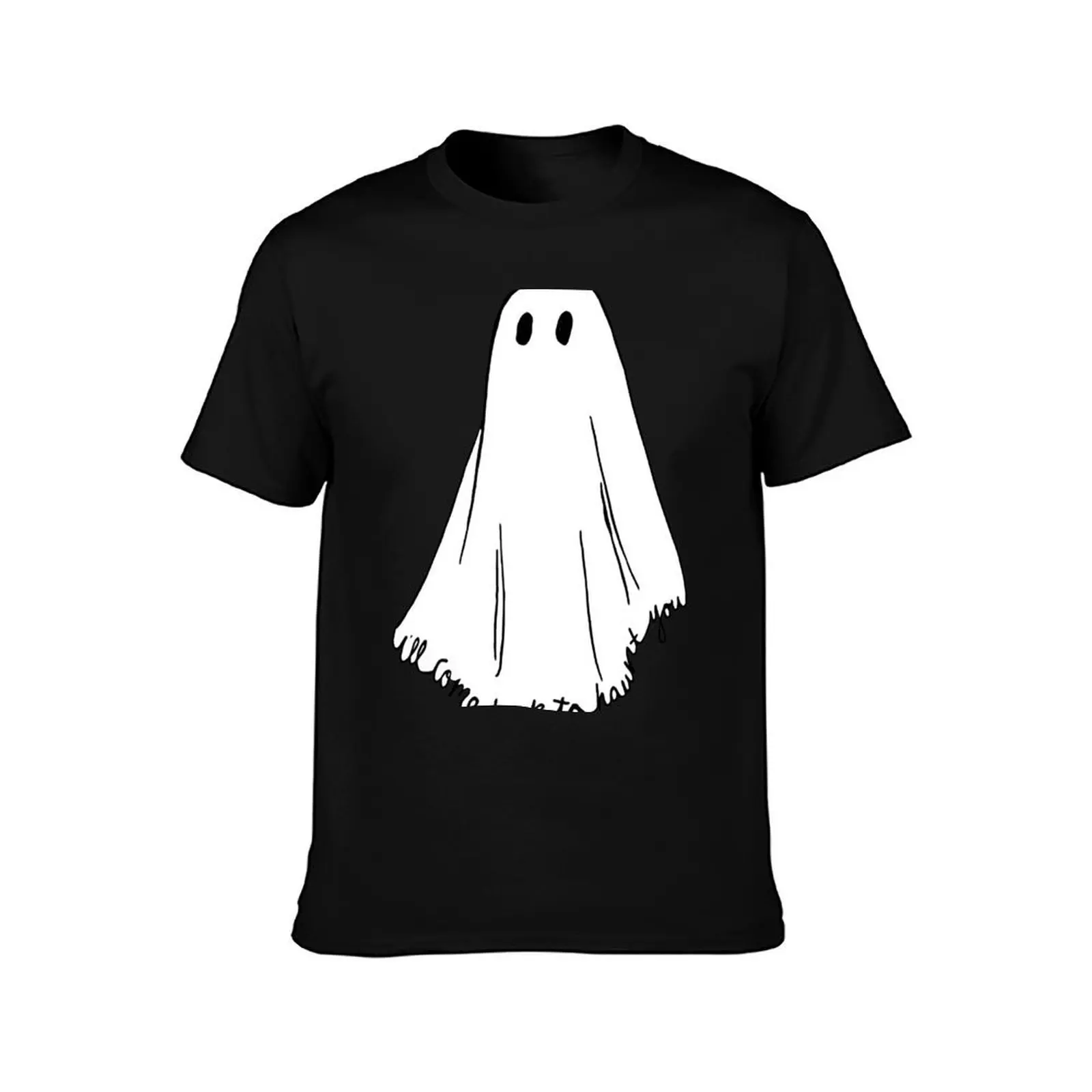 Haunt T-Shirt, Summer Casual Cotton Tee, Oversized Streetwear Tops, Vintage Graphic Print, Loose Fit Short Sleeve, 100% Cotton