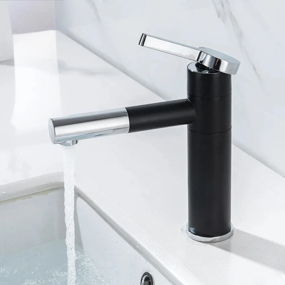 الحديثة WashBasin خلاط صنبور النحاس مقبض واحد الحمام الحنفيات قطب صنبور سطح الخيالة المنزلية الباردة الساخنة الحنفية