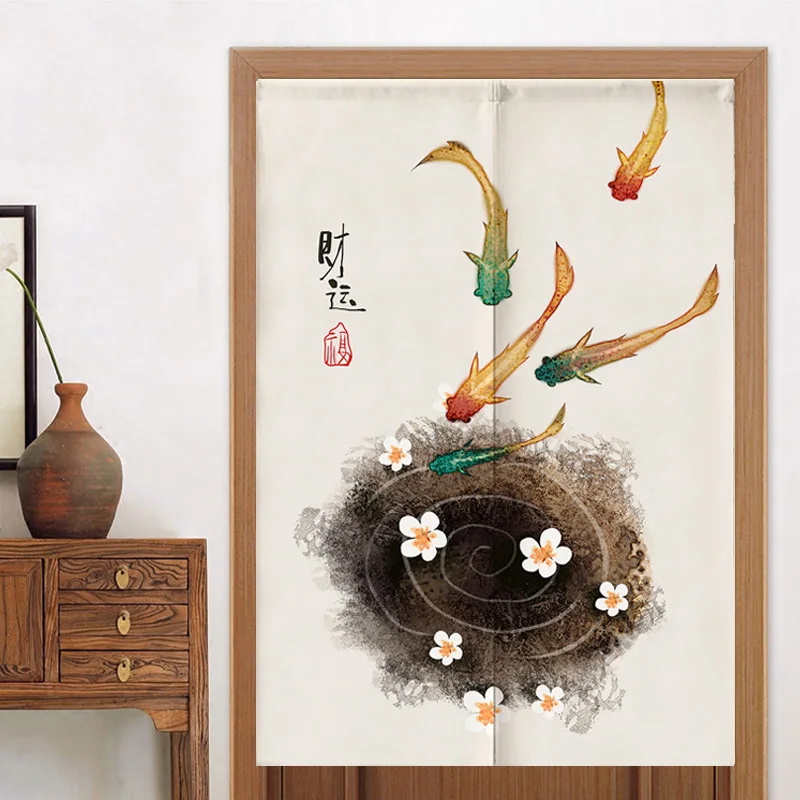 

Chinese Flower and Bird Door Curtain Doorway Fengshui Curtain Kitchen Living Room Partition Curtain