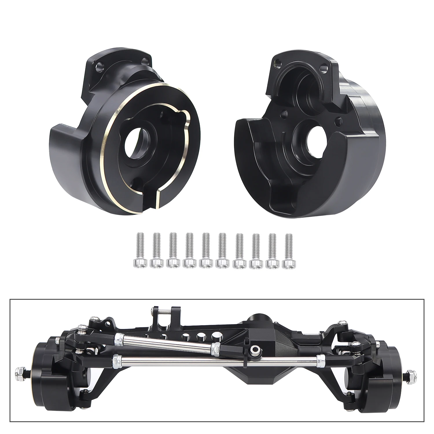 Mosiężna przednia pokrywa Portal Obciążniki 208g do 1/10 RC Crawler Vanquish VS4-10 Phoenix F10 Portal Axle LCG VRD Carbon Kit Lower COG — zdjęcie 2