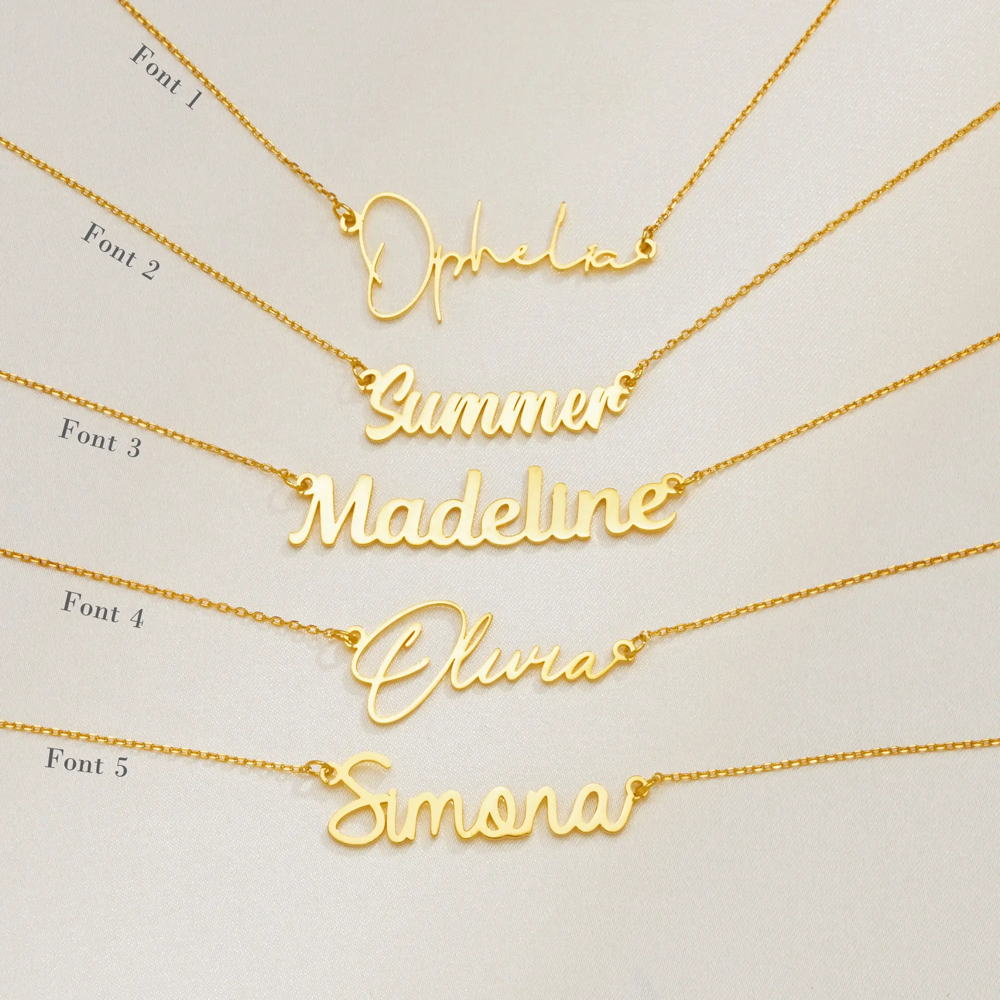 Personalized Name Necklace Custom Cursive Script Letter Pendant 316L Stainless Steel 18K Gold PVD Waterproof Jewelry Personaliza