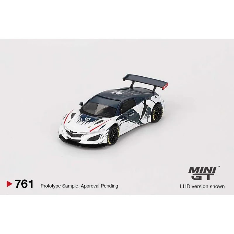 1:64 MINIGT 761 NSX GT EVO AlphaTauri Yuki Tsunoda Diecast Diorama Model Collection Miniature Toys