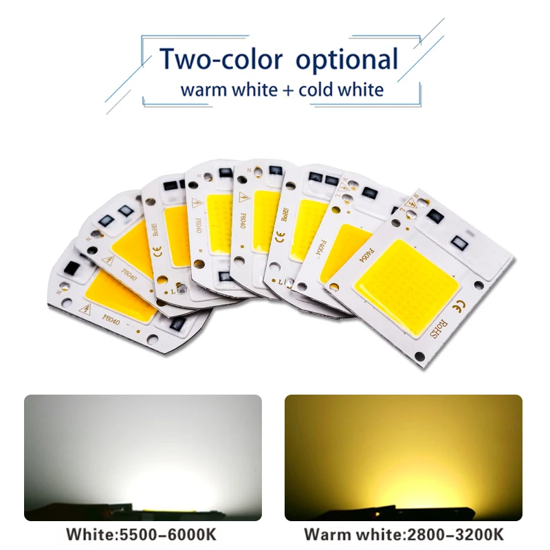 Puce LED intelligente IC, 10 pièces/lot, 220V 110V 10W 20W 30W 50W 100W, bricolage de perles pour projecteur LED blanc chaud et froid